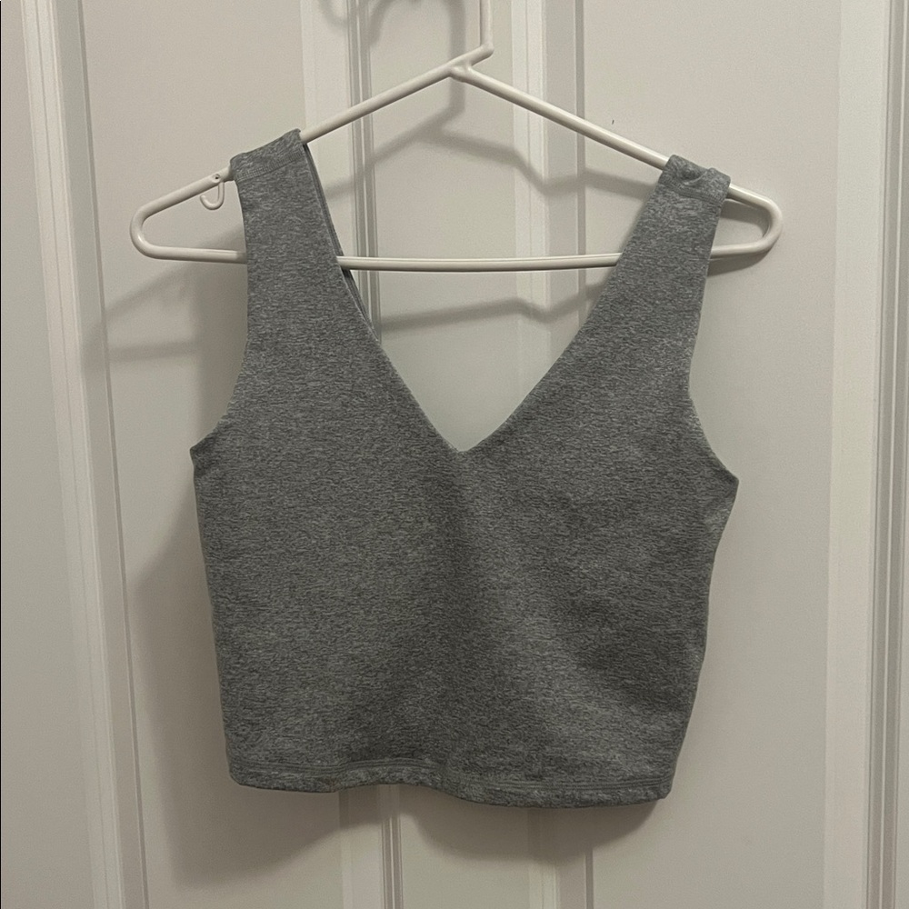 Old Navy Gray V-Neck Crop Top